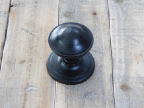 Fixed doorknob with rosette - black - antique iron