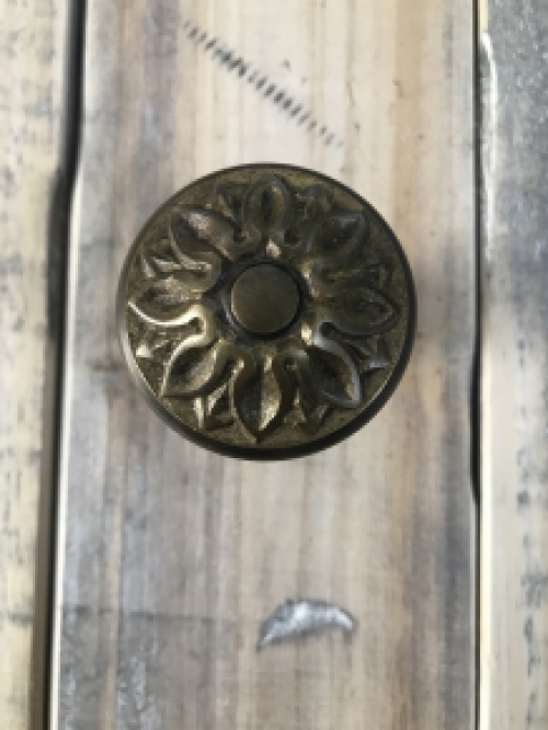 Door knob - patinated brass - fixed knob, not turnable