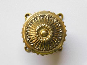 Door knob with knob and lock escutcheon PC - Fixed knob - Brass