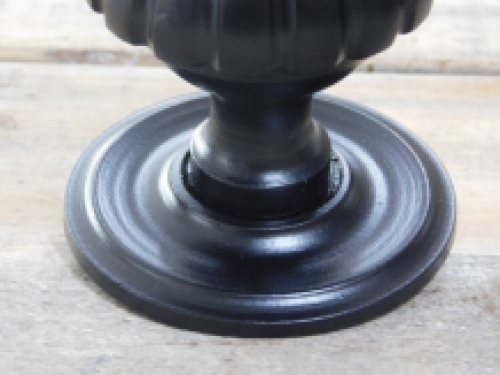 Fixed door knob with rosette - black - iron