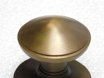 Voordeurknop Rond op - Rozet - Messing Antiek - Vaste Knop
