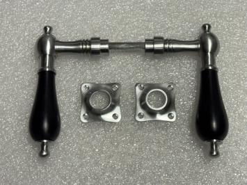 Deurset chrome mat - klinken en rozetten - compleet