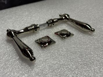 Deurbeslag set - nikkel chroom - glanzende klinken en rozetten