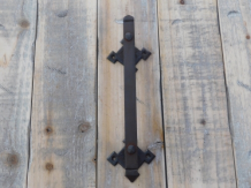 Door handle ''Tough'' wrought iron, dark brown-rust, beautiful and robust