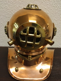 Nautical copper-brass diving helmet, beautiful!!