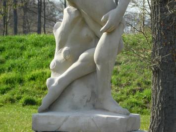 Discus Thrower on Pedestal XL - 230 cm - Cast Stone - Vintage