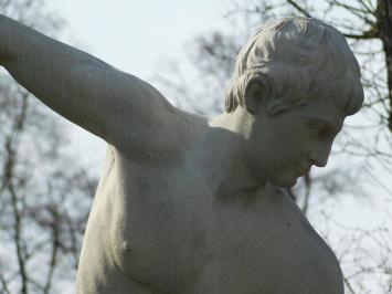 Discus Thrower on Pedestal XL - 230 cm - Cast Stone - Vintage