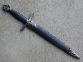 Decorative dagger Masonic - Black and Grey - with Sheath