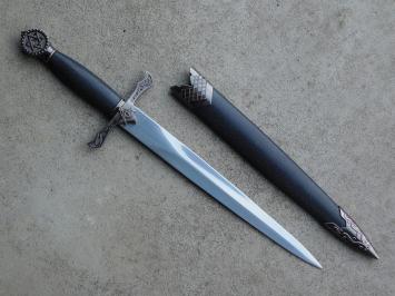 Decorative dagger Masonic - Black and Grey - with Sheath