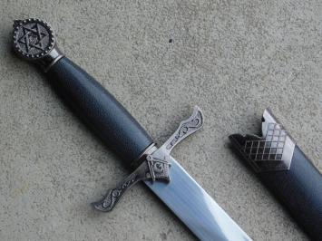 Decorative dagger Masonic - Black and Grey - with Sheath