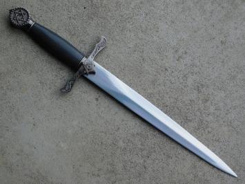 Decorative dagger Masonic - Black and Grey - with Sheath