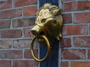 Door knocker lion - alu - gold coloured