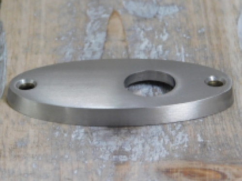 Rozet - mat nikkel - ovaal - voor deurklink of deurknop