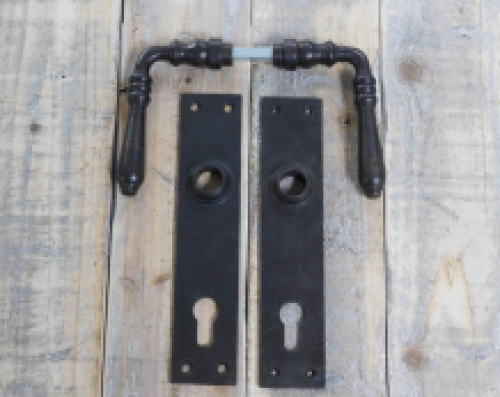 Set deurbeslag - donkerbruin - ijzer - PZ 92
