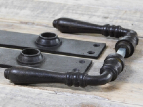 Set deurbeslag - donkerbruin - ijzer - PZ 92