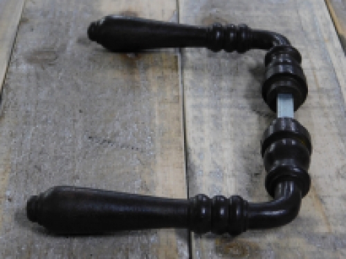 Set deurbeslag - donkerbruin - ijzer - PZ 92