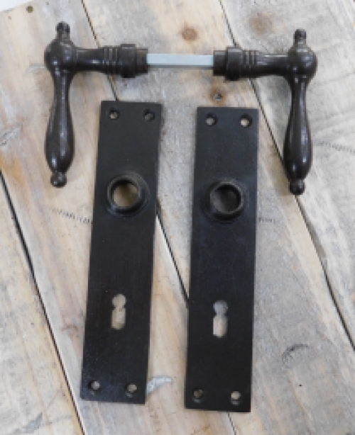 Set of door hardware - for internal doors - antique iron - dark brown