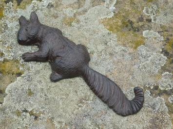 Squirrel as Wall Hook or Wall Decoration - Cast Iron - Dark Brown