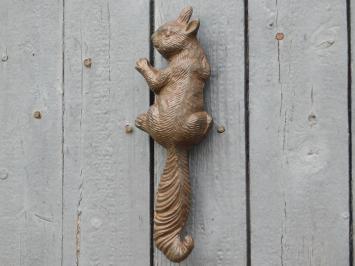 Squirrel as Wall Hook or Wall Decoration - Cast Iron - Dark Brown