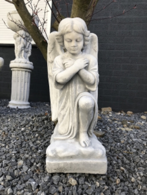 1 Angel - weatherproof, kneeling, artificial stone