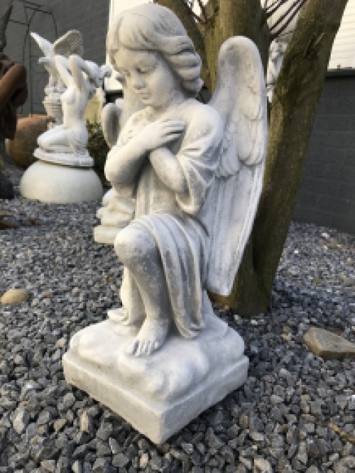 1 Angel - weatherproof, kneeling, artificial stone