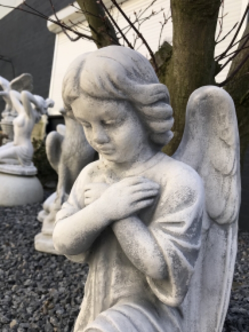 1 Angel - weatherproof, kneeling, artificial stone