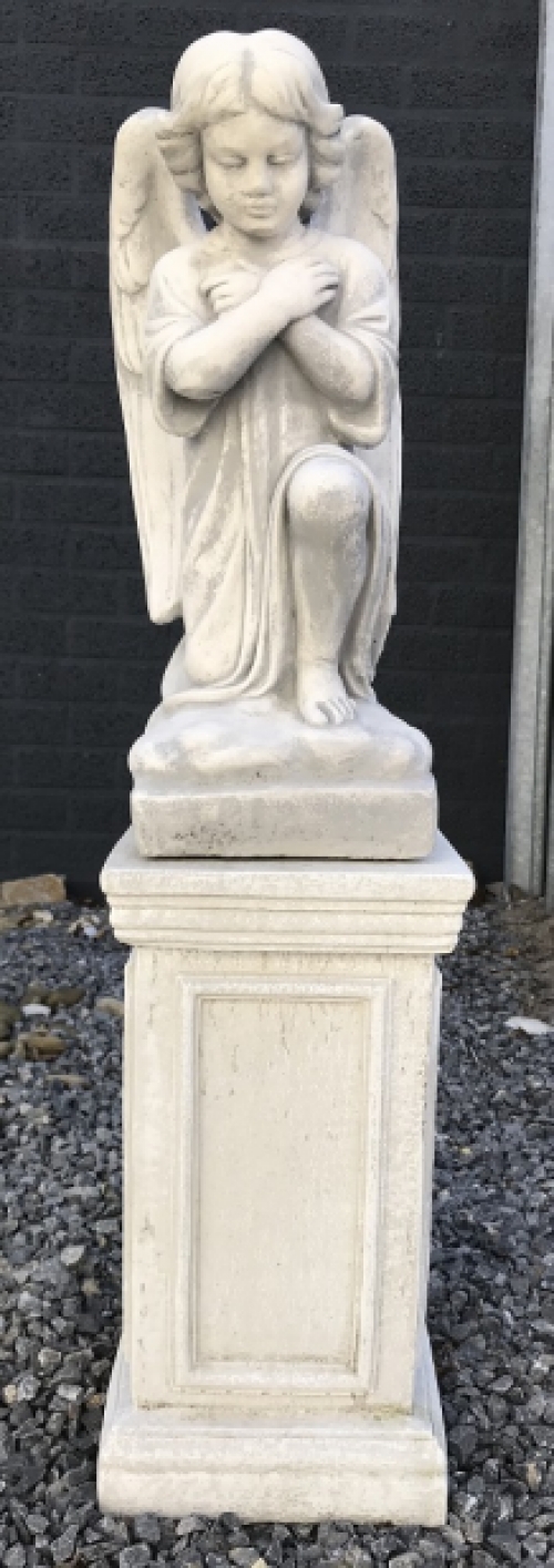 1 Angel - weatherproof, kneeling, artificial stone