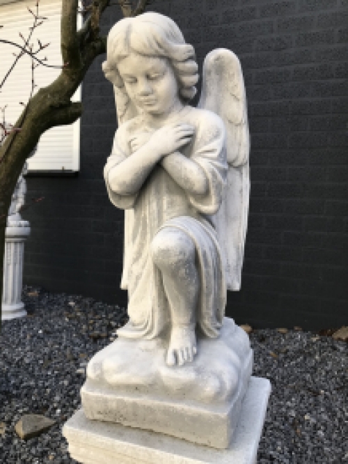 1 Angel - weatherproof, kneeling, artificial stone