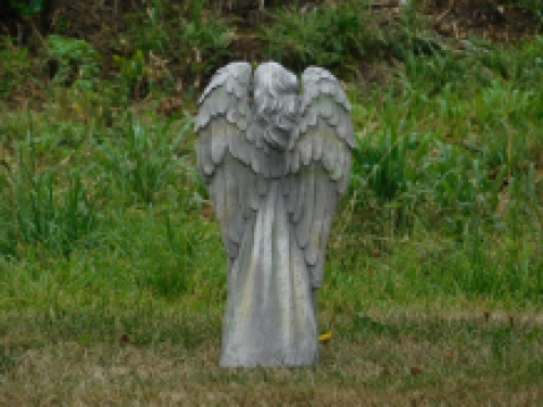 Standing Angel with Cross - polystone