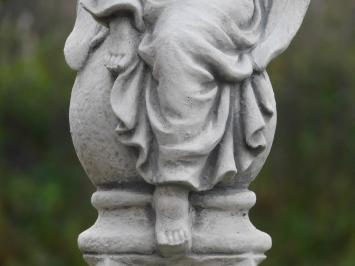 Sitting Angel on Sphere - Full Stone - Angel sculpture