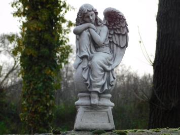 Sitting Angel on Sphere - Full Stone - Angel sculpture