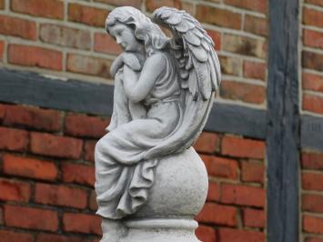 Sitting Angel on Sphere - Full Stone - Angel sculpture