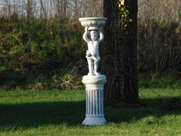 Angel with Bowl on Pedestal - 138  cm - Solid Stone