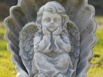 Statue Shell with Seated Angel - Solid Stone