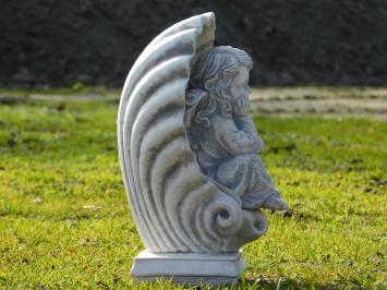 Statue Shell with Seated Angel - Solid Stone