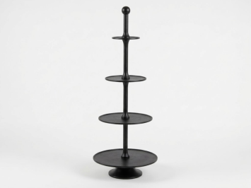 Robustes Etagenregal XL – 125 cm – 4-stufig – Schwarz – 125 cm – Aluminium