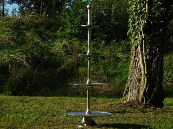 Robustes Etagenregal XL – 125 cm – 4-stufig – silberfarben – 125 cm – Aluminium