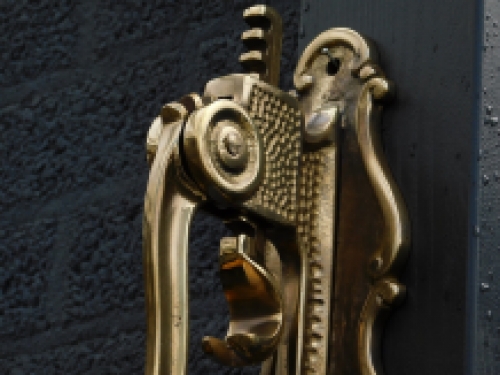 Wand wijnopener, hendel kurkentrekker messing, flesopener messing, heel fraai!! LAATSTE!!