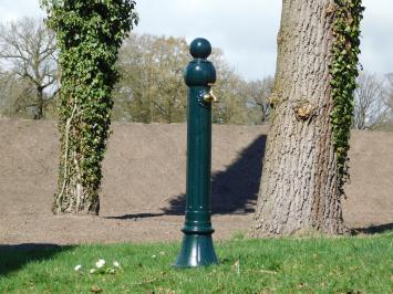 Stehbrunnen mit Messinghahn - dunkelgrün - Aluminium