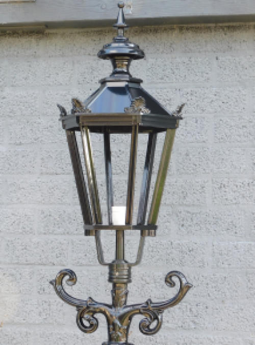 Classical lantern 'Barcelona' - outdoor lighting with ceramic socket and glass, alu black, 275cm