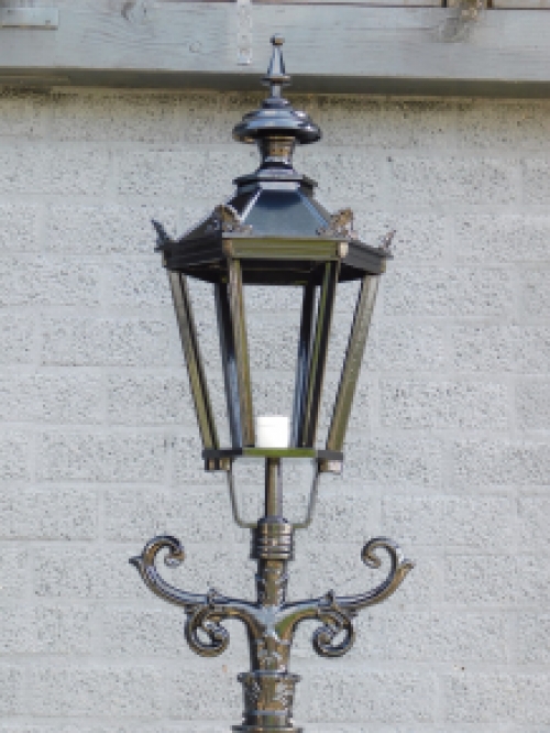 Classical lantern 'Barcelona' - outdoor lighting with ceramic socket and glass, alu black, 275cm