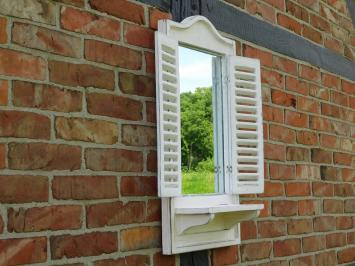 Spiegel mit Fenster - Holzrahmen und Türen - Old French White