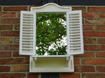 Spiegel mit Fenster - Holzrahmen und Türen - Old French White