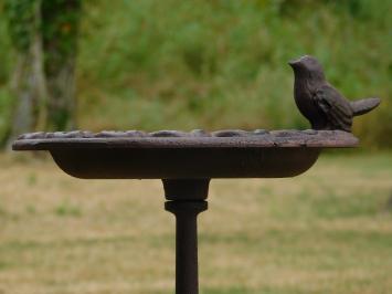 Sierlijk Gietijzeren Vogelbad op Voet – Vintage Bruin – ca. 40 cm Hoog