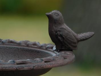 Sierlijk Gietijzeren Vogelbad op Voet – Vintage Bruin – ca. 40 cm Hoog