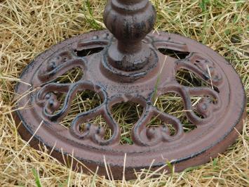 Sierlijk Gietijzeren Vogelbad op Voet – Vintage Bruin – ca. 40 cm Hoog