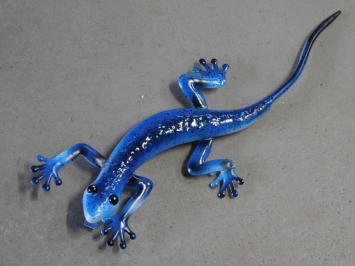 Gekko in kleur - handgeschilderd - metaal - wand deco