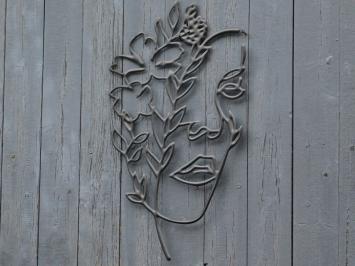 Face with Flowers - 50 cm - Outline Wall decoration