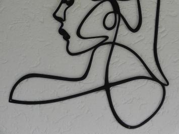 Woman's Face - 50 cm - Outline Wanddecoratie