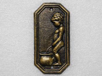 Cast Iron Toilet Signs Man & Woman – Set of 2 in Bronze Look